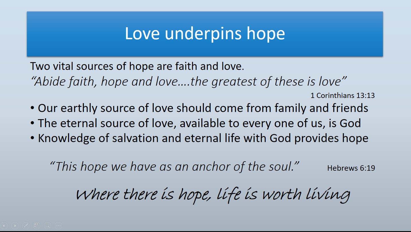 Love underpins hope